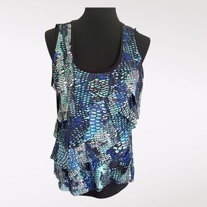 Ruffled sleeveless top